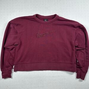 Nike Women’s Cropped Crewneck Sweatshirt Size XS Maroon